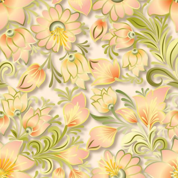 Vintage flower ornament pattern vectors set 14