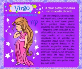 Virgo Zodiac kid card vector