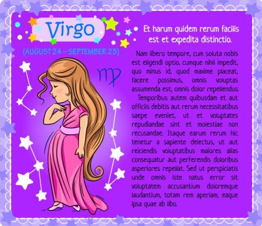 Virgo Zodiac kid card vector