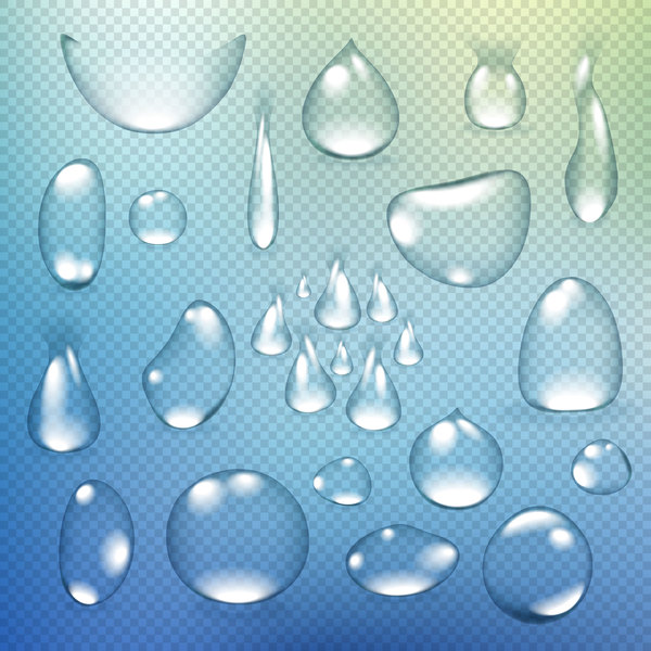 Water drop shapes vector illustration 01