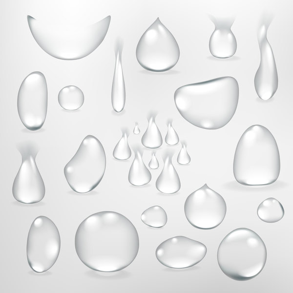 Water drop shapes vector illustration 02