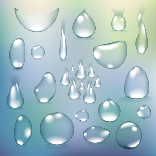 Water drop shapes vector illustration 03