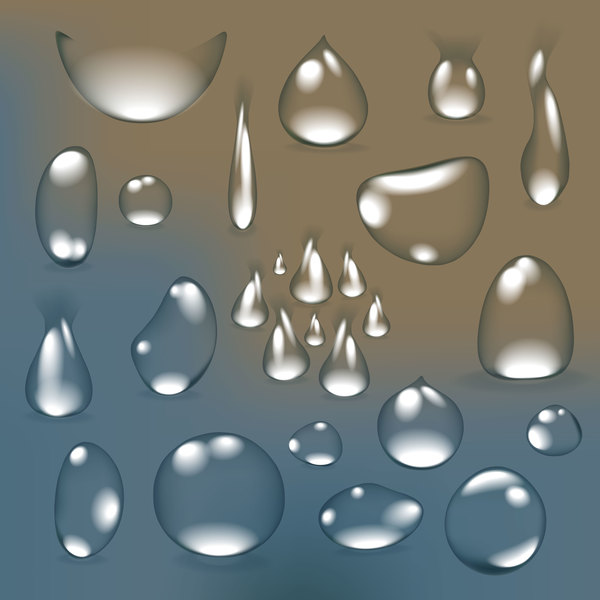 Water drop shapes vector illustration 04