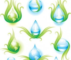 Water with earth icons vector