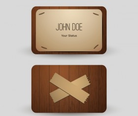 Wooden business card with paper vector