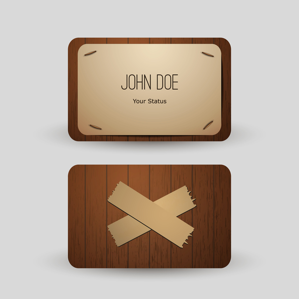 Wooden business card with paper vector