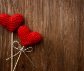 Wooden walls on the heart of two Valentines Stock Photo