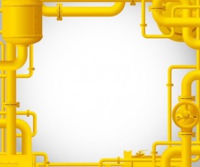 Yellow pipes frame vector material
