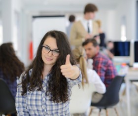 Young beautiful woman making your best gesture Woman