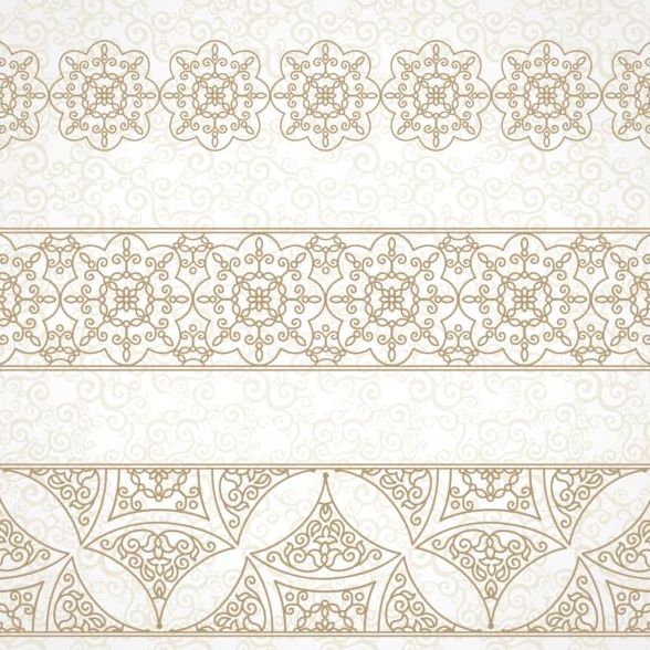 beige decor pattern borders vector