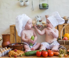 cook costume Baby fruits and vegetables eggs