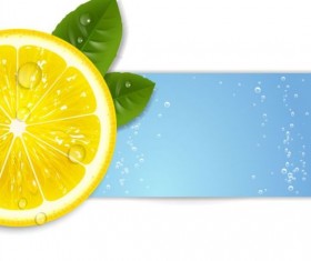 fresh lemon with water drop vector background