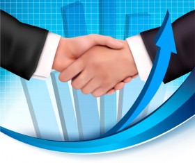 handshake with business background vector 02