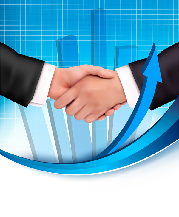 handshake with business background vector 02