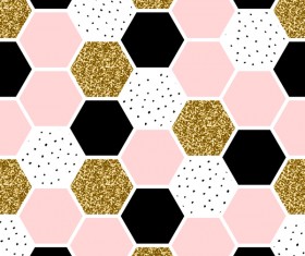 hexagon pattern seamless vector set 01