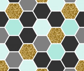 hexagon pattern seamless vector set 03