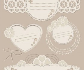 lace card with frame decor vector 01