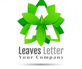 leaves letter logo vector