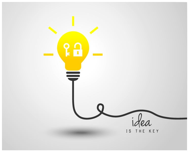 light bulb with ideas vector template 04