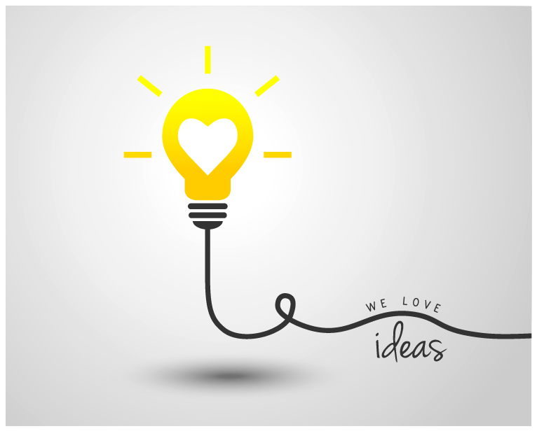 light bulb with ideas vector template 07
