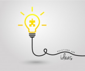 light bulb with ideas vector template 10