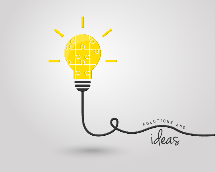 light bulb with ideas vector template 11