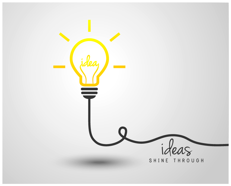 light bulb with ideas vector template 14