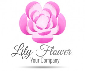 lily flower logo design vector
