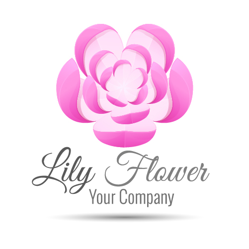 lily flower logo design vector free download