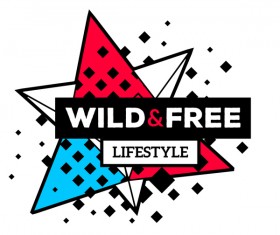 lineart logos with splashes background vector 01