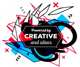 lineart logos with splashes background vector 03