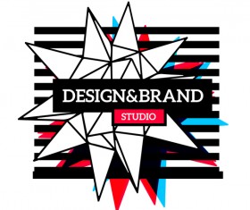 lineart logos with splashes background vector 04