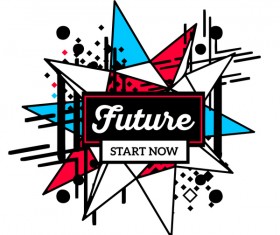 lineart logos with splashes background vector 05