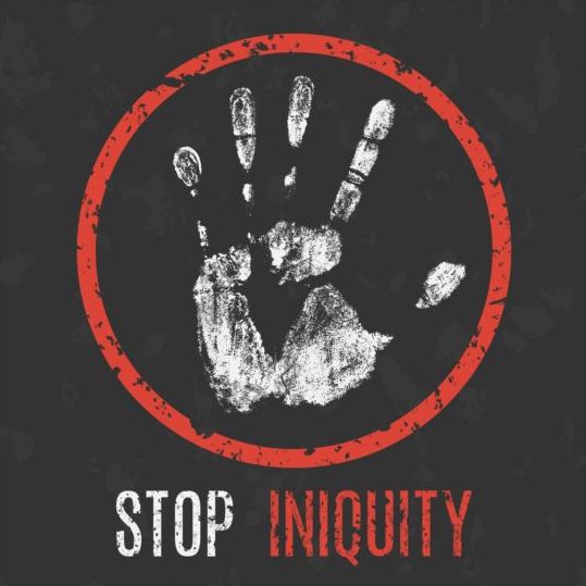 stop iniquity sign vector