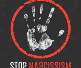 stop narcissism sign vector