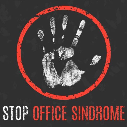 stop office syndrome sign vector