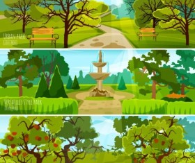 urban park landscapes vector material 01