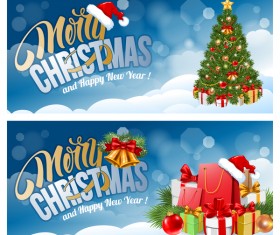 2 Kind christmas banners vector material