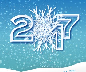 2017 Christmas greeting cards with paper cut vector