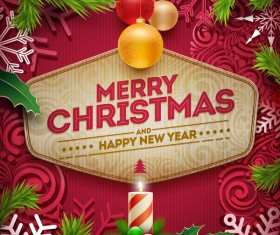 2017 Christmas ornate frame design vector 06