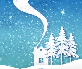 2017 Christmas paper cut with greeting cards vector 03