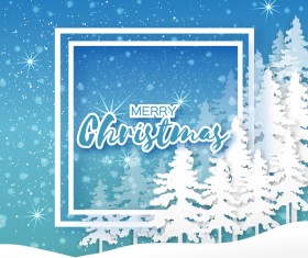 2017 Christmas paper cut with greeting cards vector 07