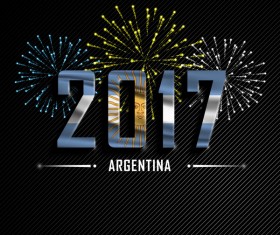 2017 New Year Argentina vector background