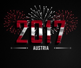 2017 New Year Austria vector background
