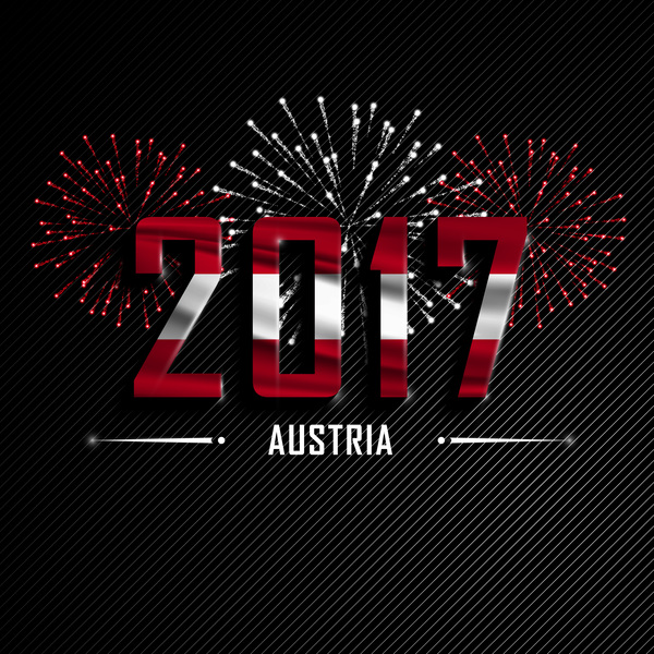 2017 New Year Austria vector background