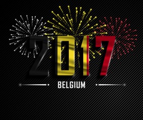 2017 New Year Belgium vector background