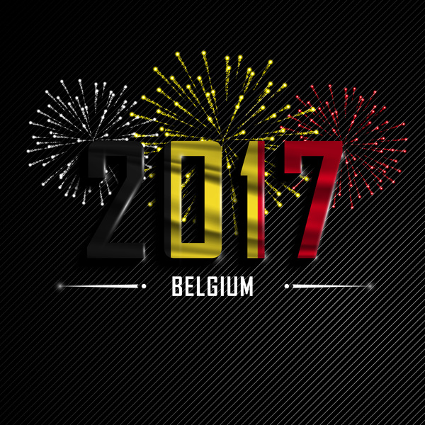 2017 New Year Belgium vector background