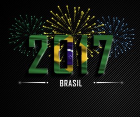 2017 New Year Brasil vector background