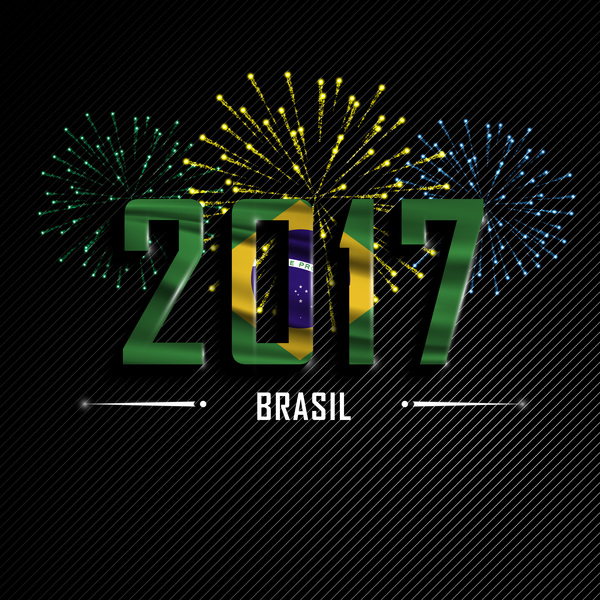 2017 New Year Brasil vector background