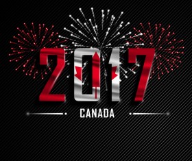 2017 New Year Canada vector background